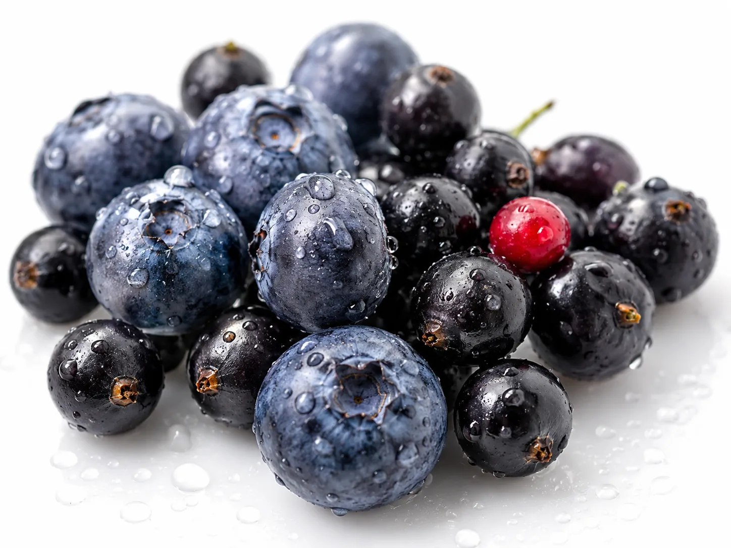 Antioxidační kapacita - červená v grafu, borůvky, červené pero